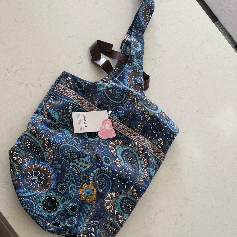 Vera Bradley Paisley Blue and Brown Tote